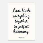 LOVE BINDS EVERYTHING TOGETHER IN PERFECT HARMONY