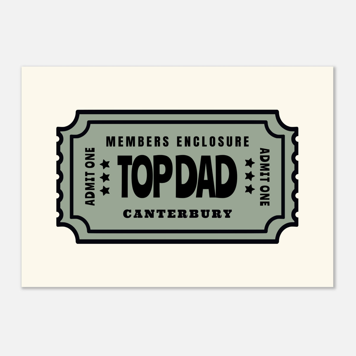 'Your Town' Top Dad - Ticket Stub Print — detail view | Timmy Loves Art