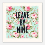 Leave By Nine - Vintage Floral Typography — detail view | Timmy Loves Art