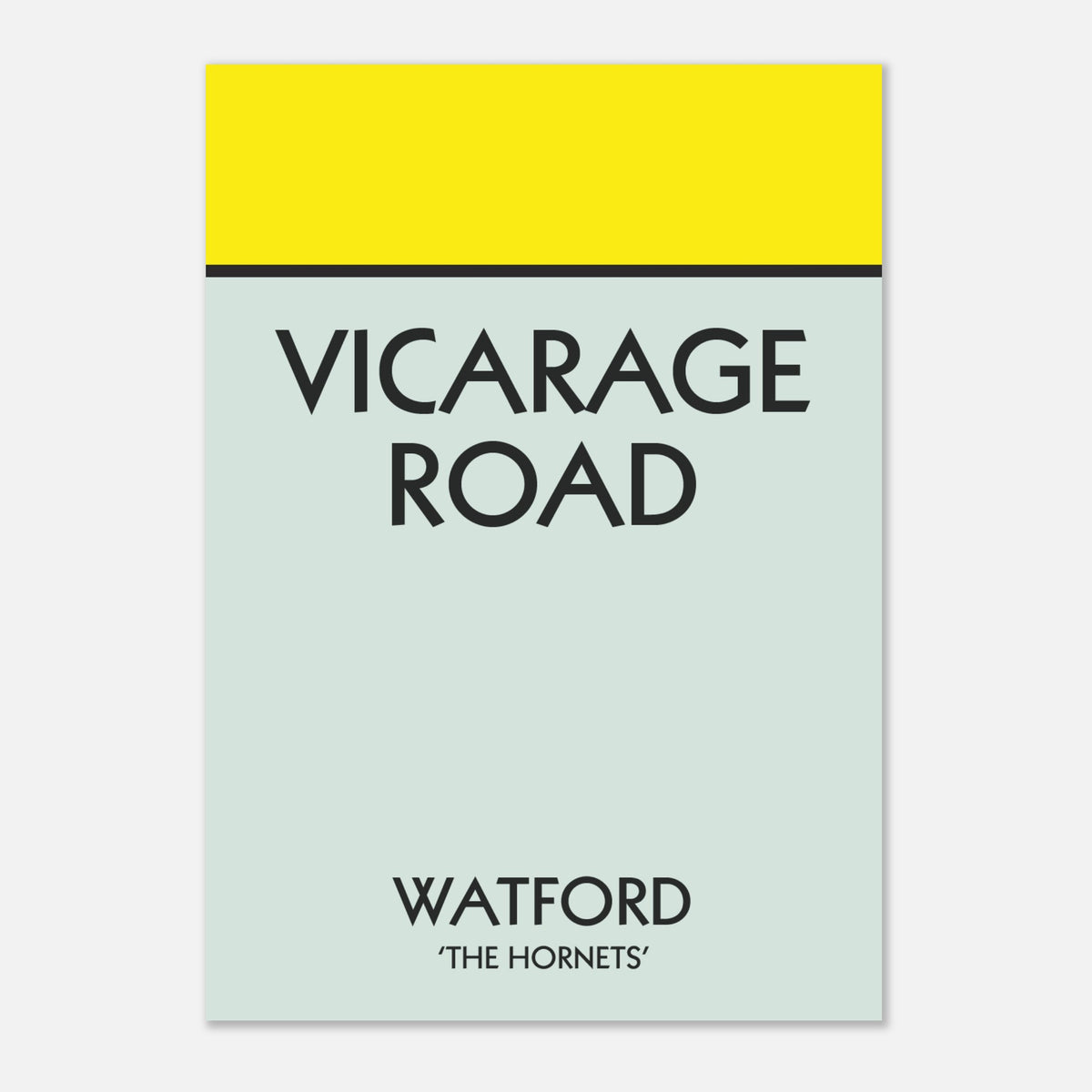 Vicarage Road Watford - Monopoly Style Print | Football Art