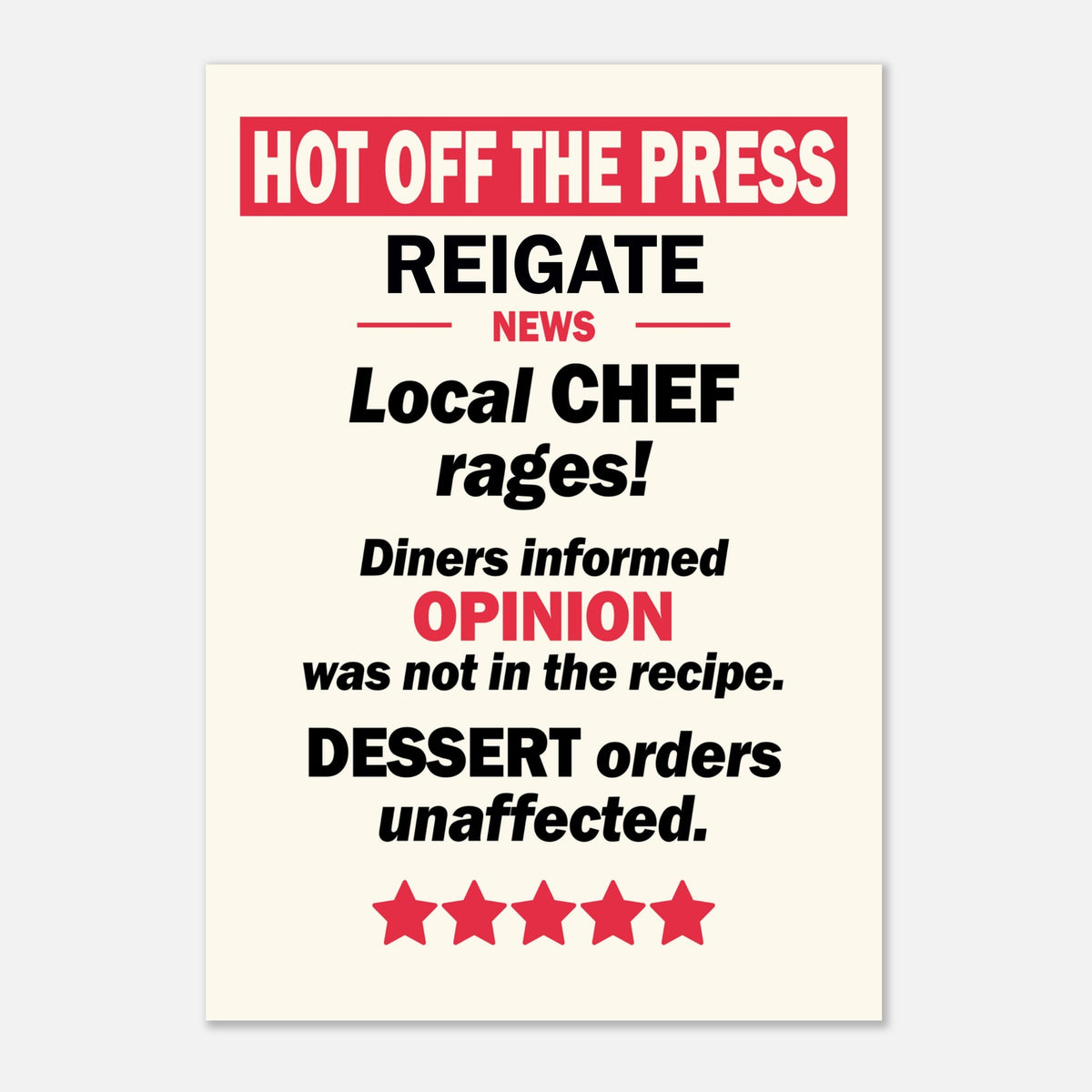 Local Chef Rages - Hot Off The Press | Timmy Loves Art