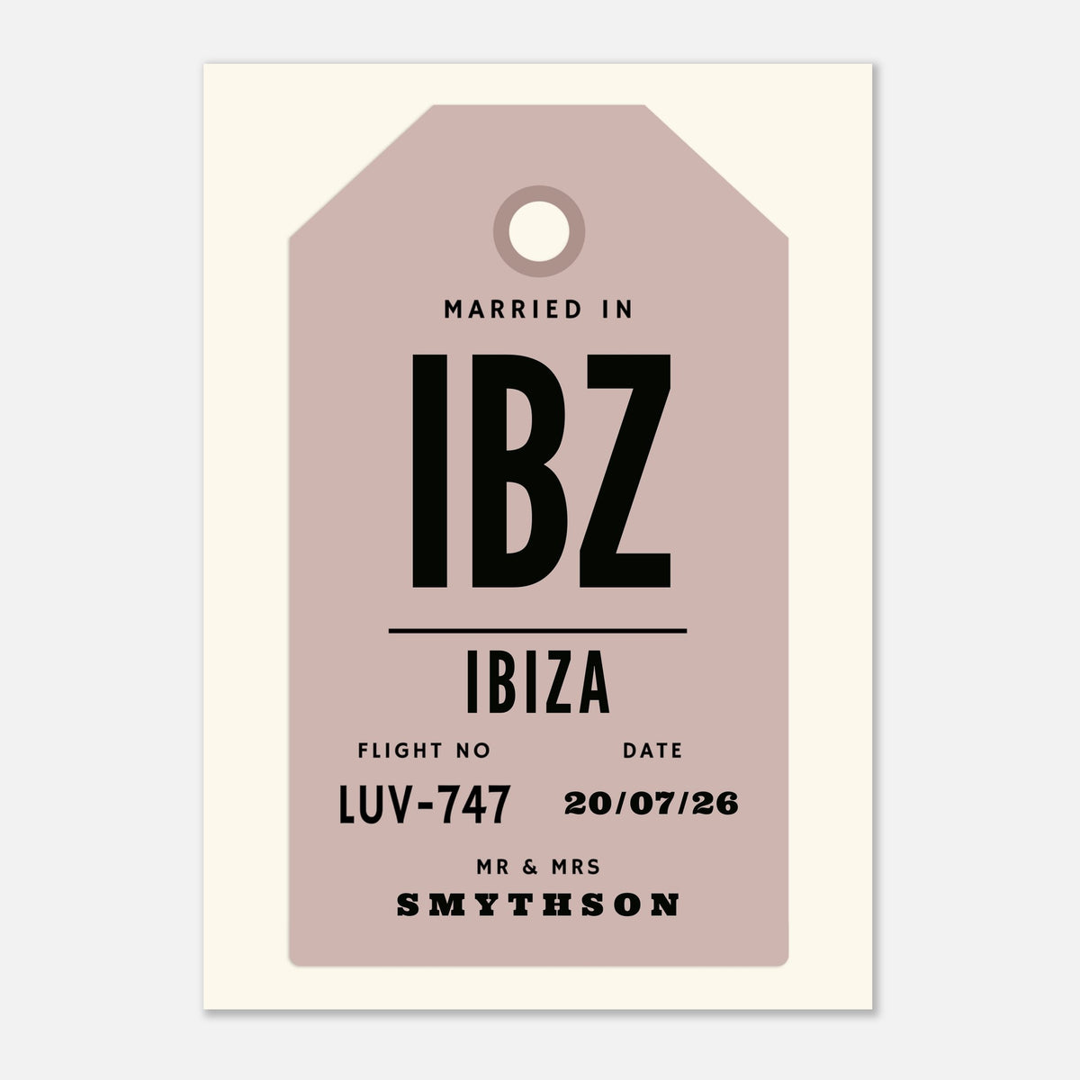 Mr & Mrs Married In - Luggage Tag Print — detail view | Timmy Loves Art
