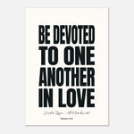 Devoted to One Another in Love - Wedding Art | Romans 12:10