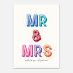 MR & MRS - Personalised Wedding Art | Custom Anniversary Gift
