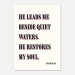 He Restores My Soul - Psalm 23 Bible Art | Scripture Print