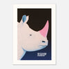 WHY FIT IN! - White Rhino Statement Print | Animal Art