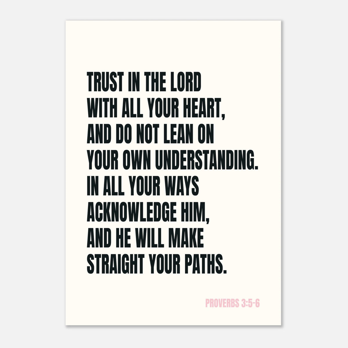 Trust In The Lord - Proverbs 3:5 Bible Verse | Faith Art