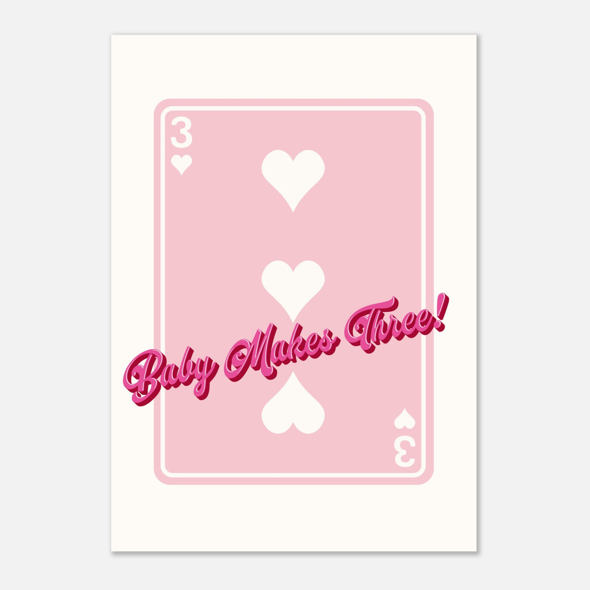 Baby Makes Three - Playing Card Design | Nursery Art