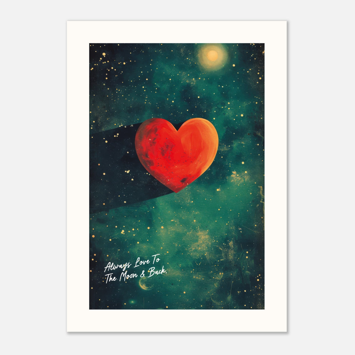 HEART PLANET - Love Print Moon & Back | Romantic Wall Art