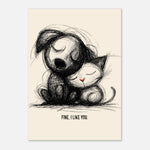Fine I Like You - Hand Drawn Sketch Style Print — detail view | Timmy Loves Art