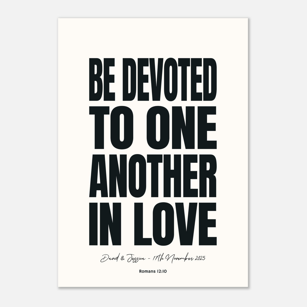 Devoted to One Another in Love - Wedding Art | Romans 12:10