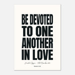 Devoted to One Another in Love - Wedding Art | Romans 12:10