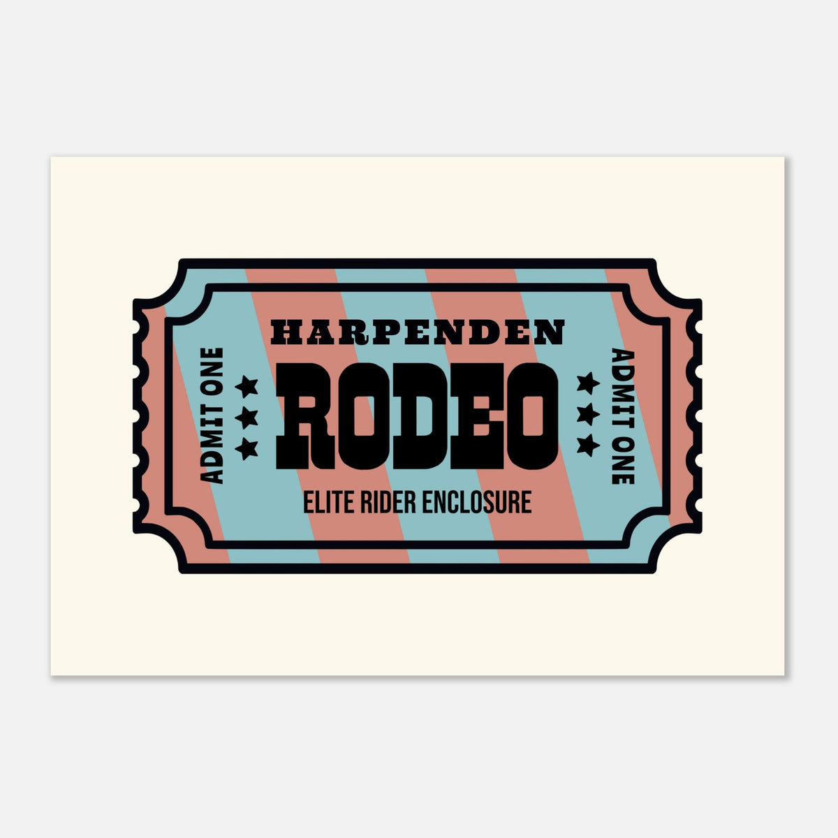 'Your Town' Rodeo - Ticket Stub Print — alternate view | Timmy Loves Art
