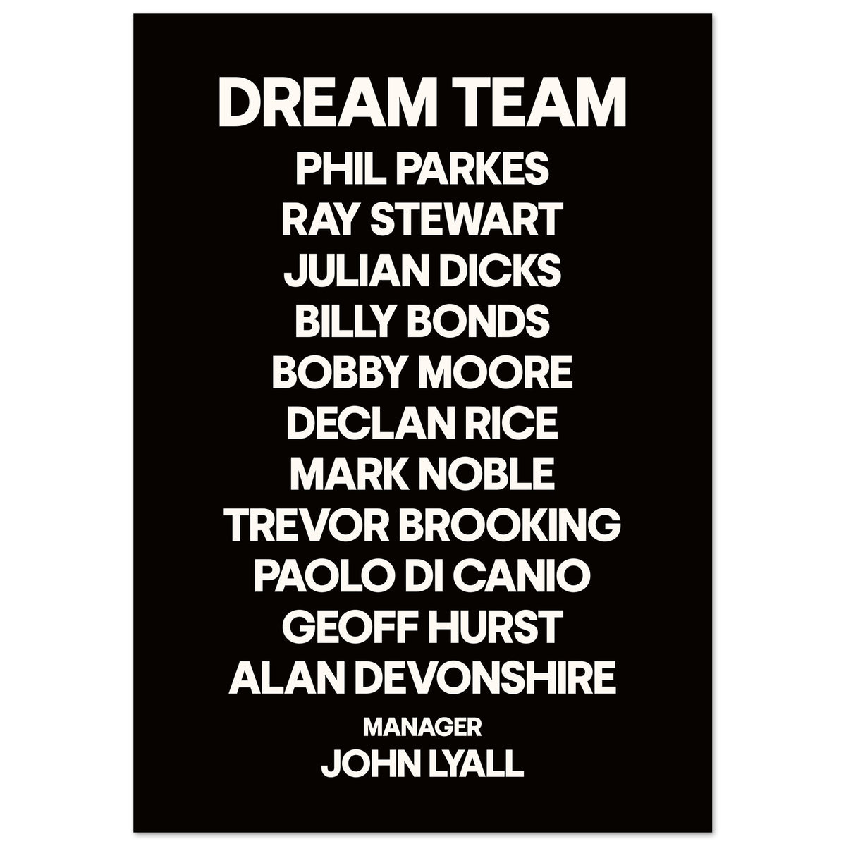 Football Dream Team - Custom Player Lineup | Sports Art