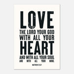 Love the Lord Your God - Matthew 22:37 Bible Art | Scripture