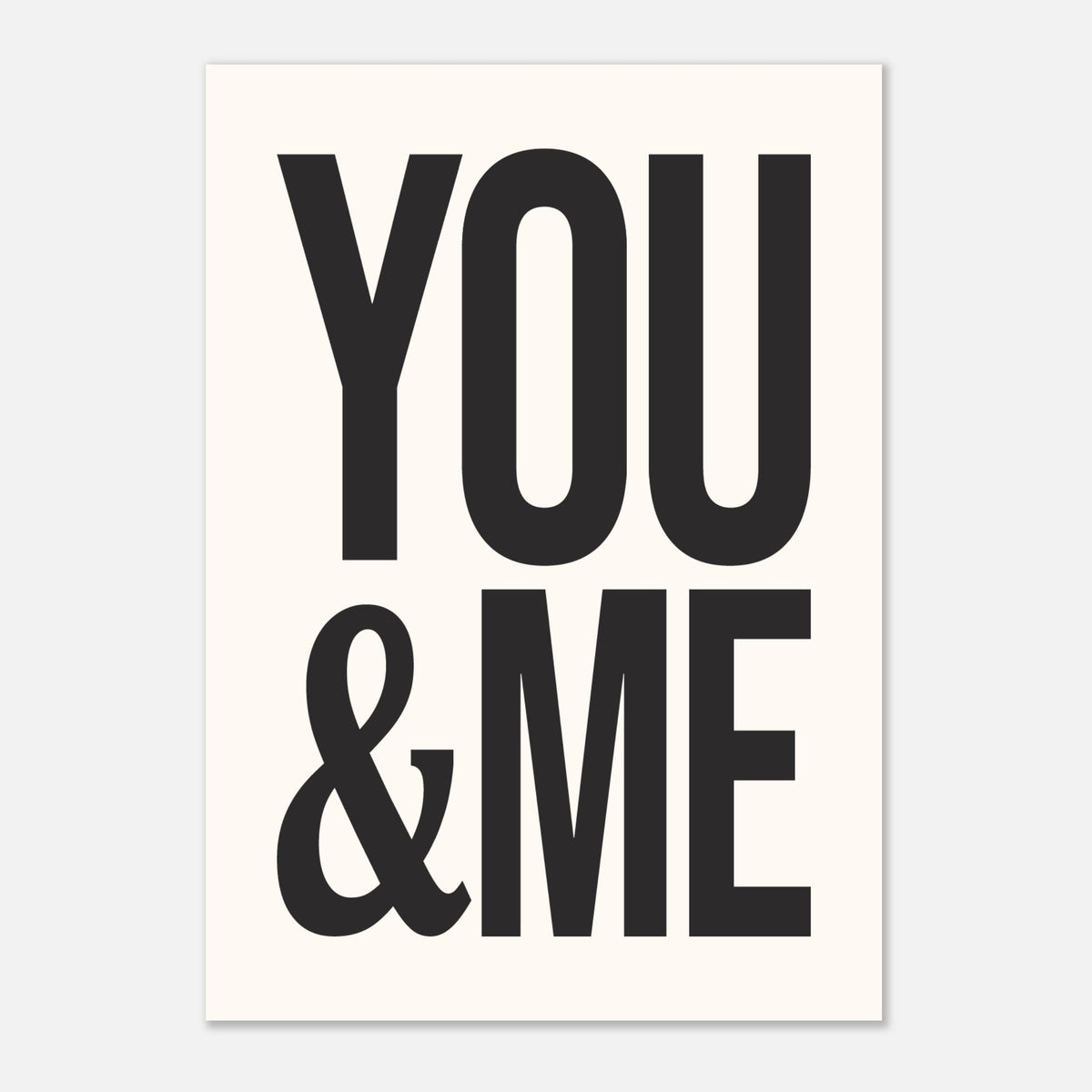 You & Me - Quirky Anniversary Statement | Wall Art