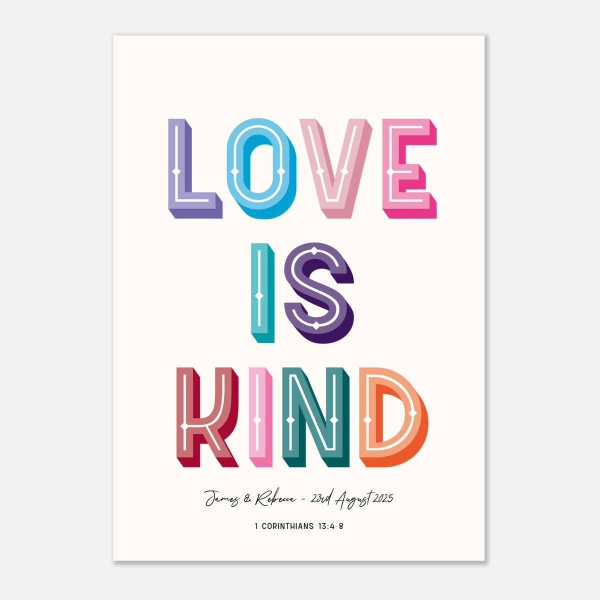 Love Is Kind - Personalised Wedding Art | Wedding Gift