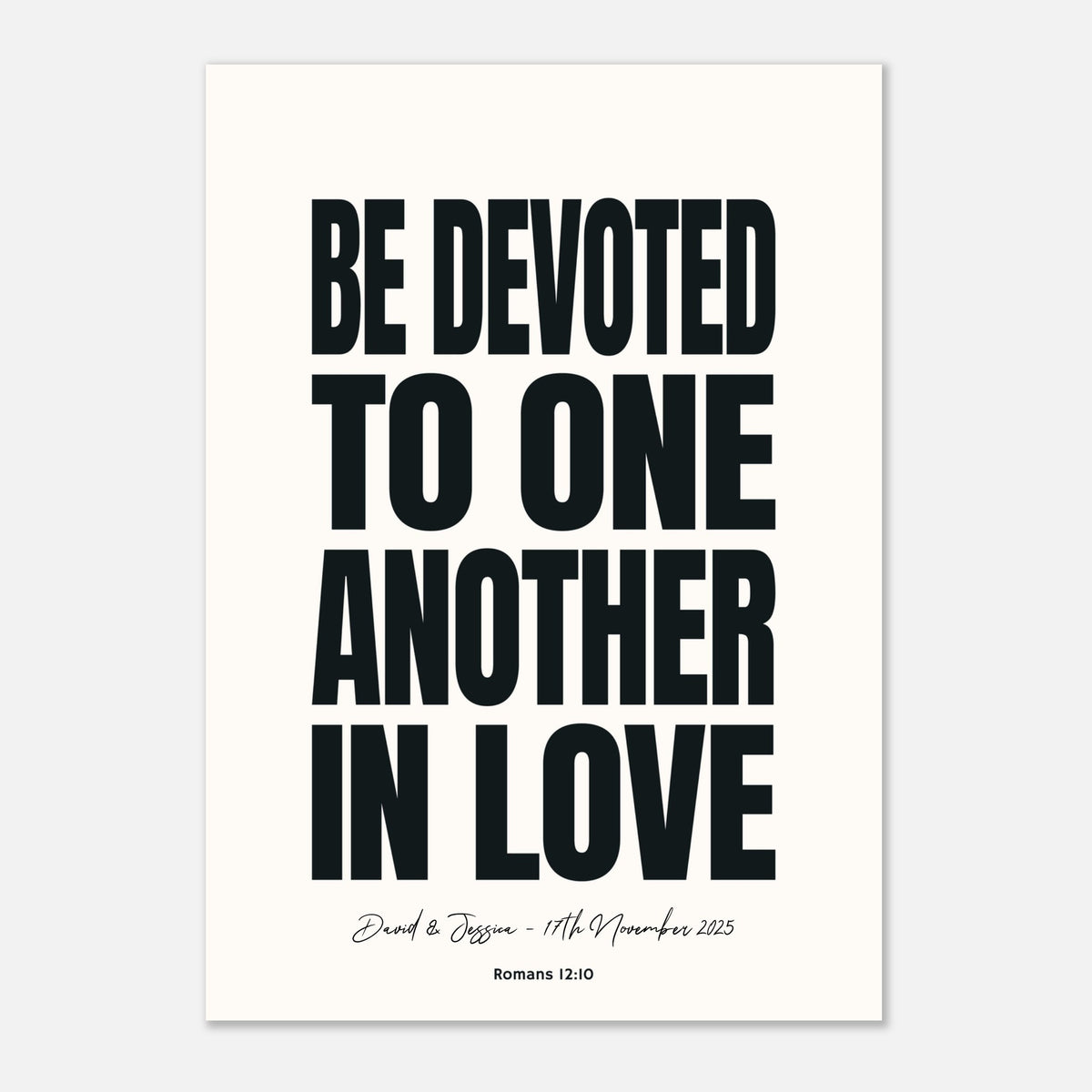 Devoted to One Another in Love - Wedding Art | Romans 12:10