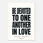 Devoted to One Another in Love - Wedding Art | Romans 12:10