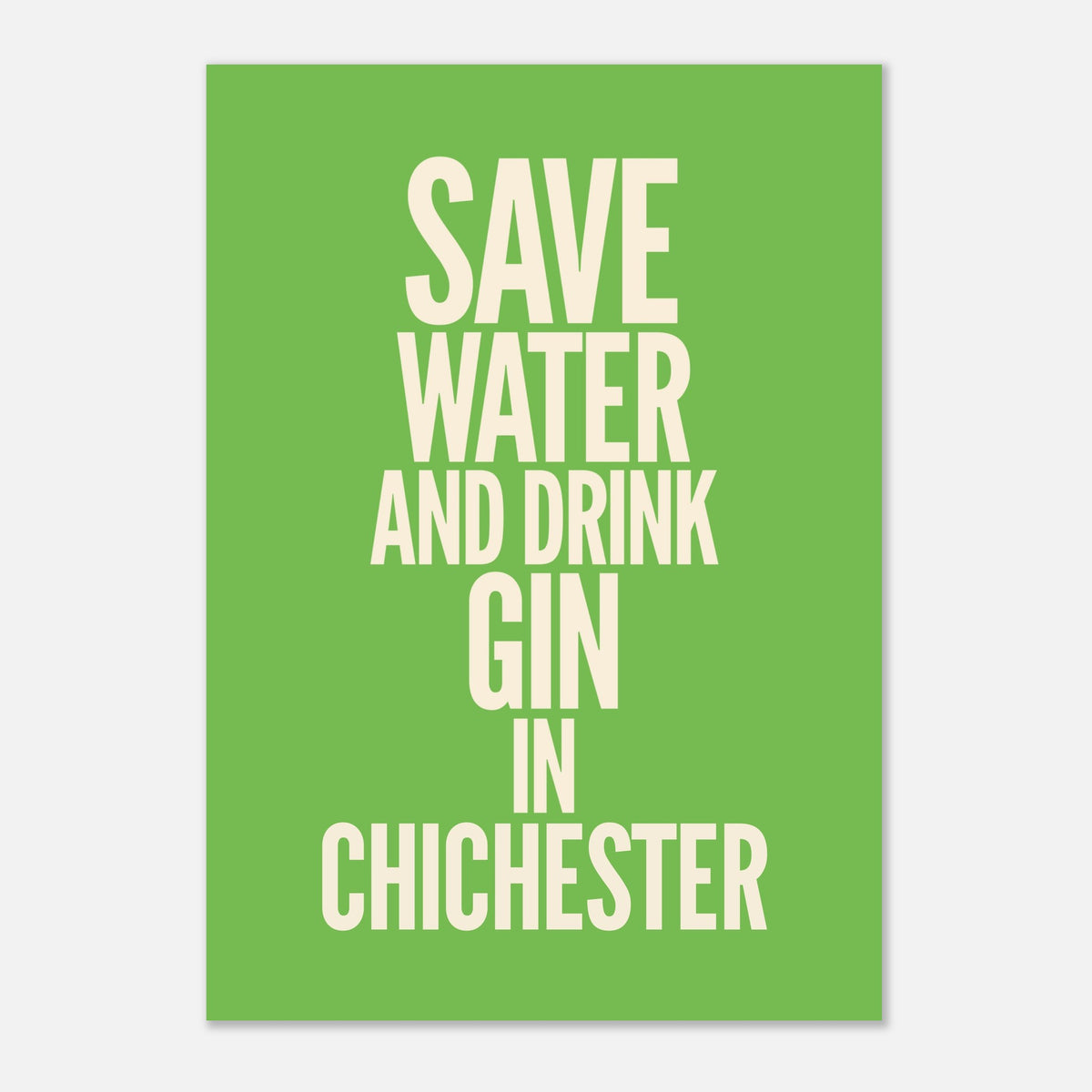 Drink Gin - Typography Print — colour option | Timmy Loves Art