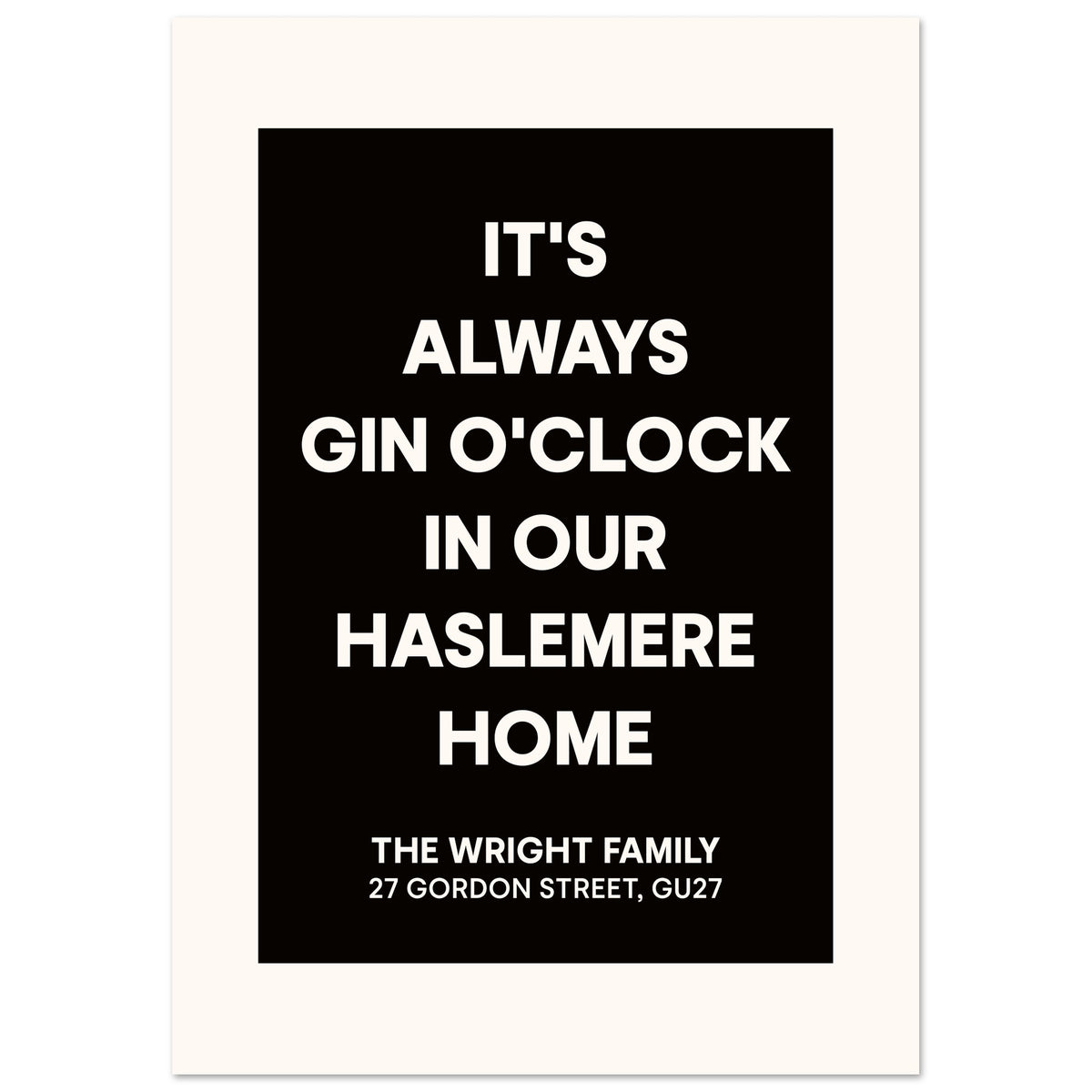 It's Always Gin O'Clock - Custom Home Bar Print | Timmy Loves Art