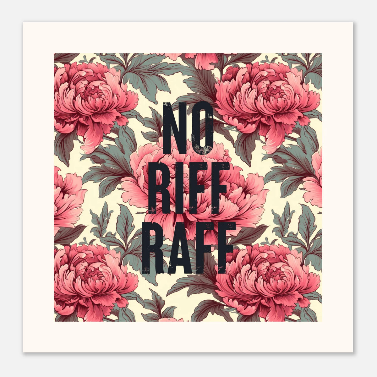 No Riff Raff - Vintage Floral Hallway Art — detail view | Timmy Loves Art