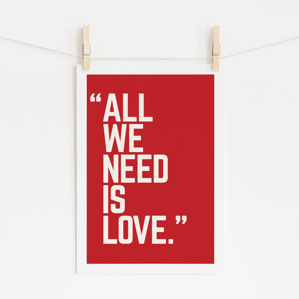 All We Need Is Love - Song Lyric Print | Wall Art