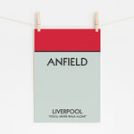 ANFIELD Liverpool - Custom Monopoly Design | Football Art