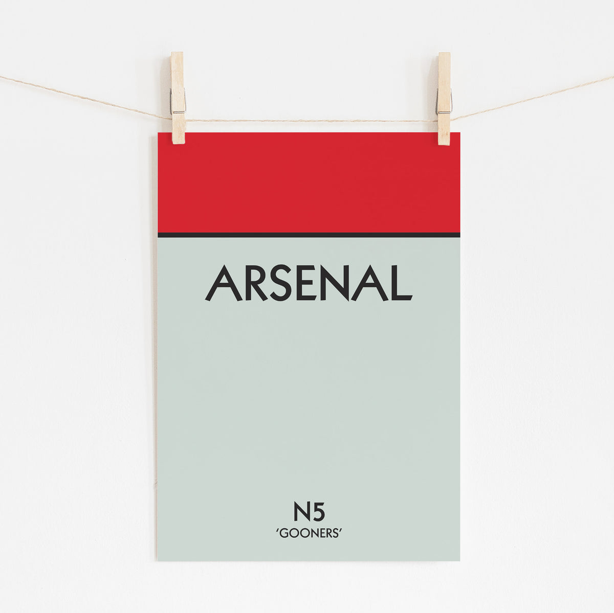ARSENAL N5 - Monopoly Style Fan Gift | Sports Wall Art