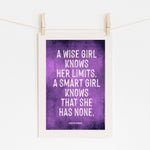 A Wise Girl - Marilyn Monroe Quote Print | Wall Art