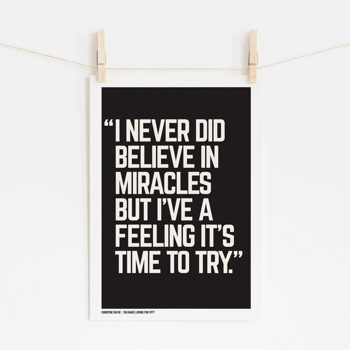 BELIEVE IN MIRACLES - Fleetwood Mac Lyric Print | Music Art