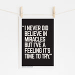 BELIEVE IN MIRACLES - Fleetwood Mac Lyric Print | Music Art