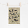 BE YOU - Vintage Dictionary Motivational Art | Wall Decor