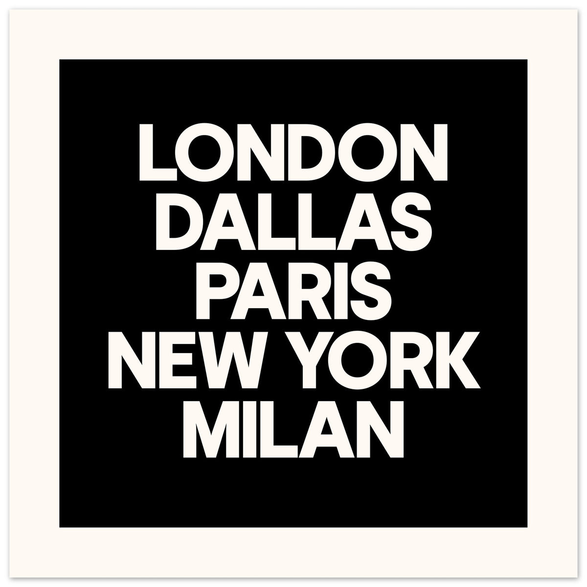 Fashion Capitals - Custom Town Typography | Wall Art