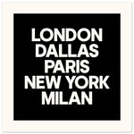 Fashion Capitals - Custom Town Typography | Wall Art