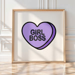 Girl Boss - Candy Heart Wall Art | Sweet Motivational Decor