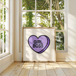 Girl Boss - Candy Heart Wall Art | Sweet Motivational Decor