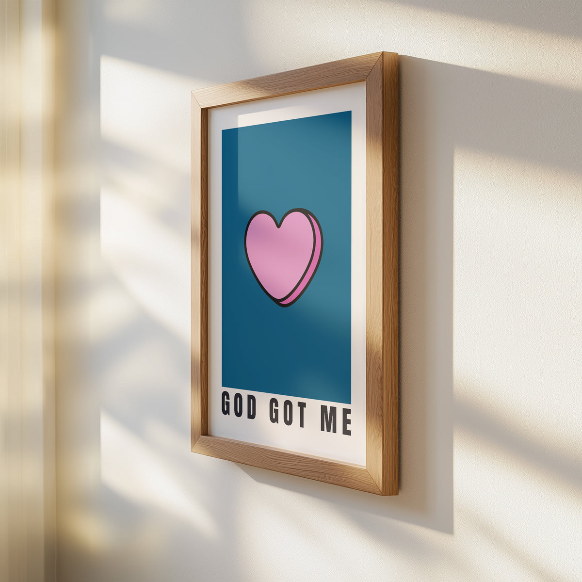 God Got Me - Candy Heart Design | Contemporary Christian Wall Art