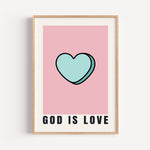 God Is Love - Modern Christian Typography | Inspirational Wall Art