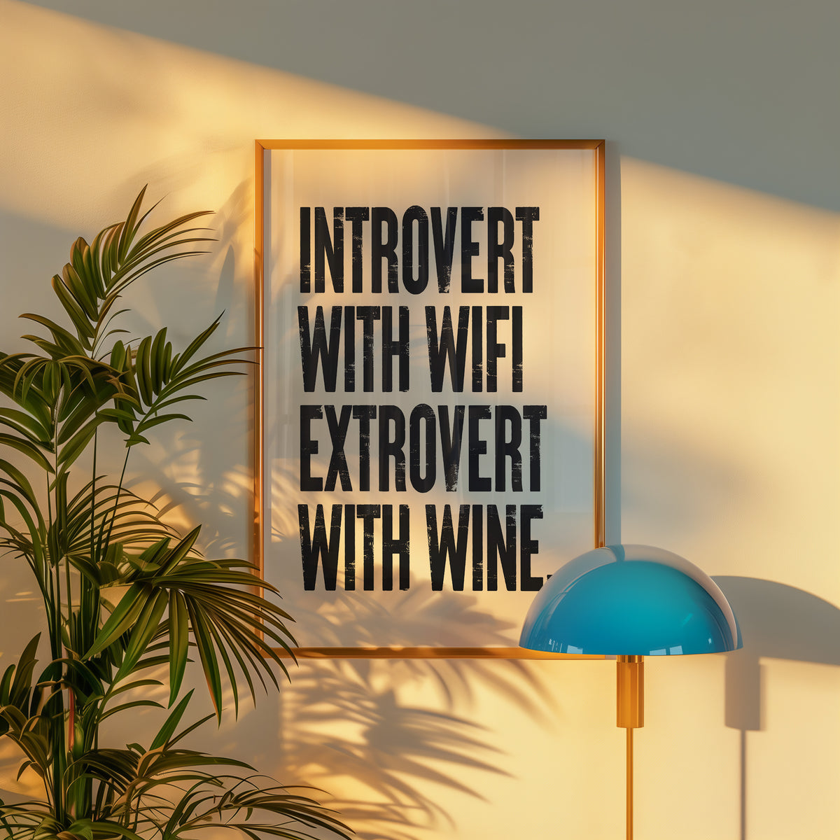 Introvert With Wifi - Funny Solitude Quote | Humor Wall Art
