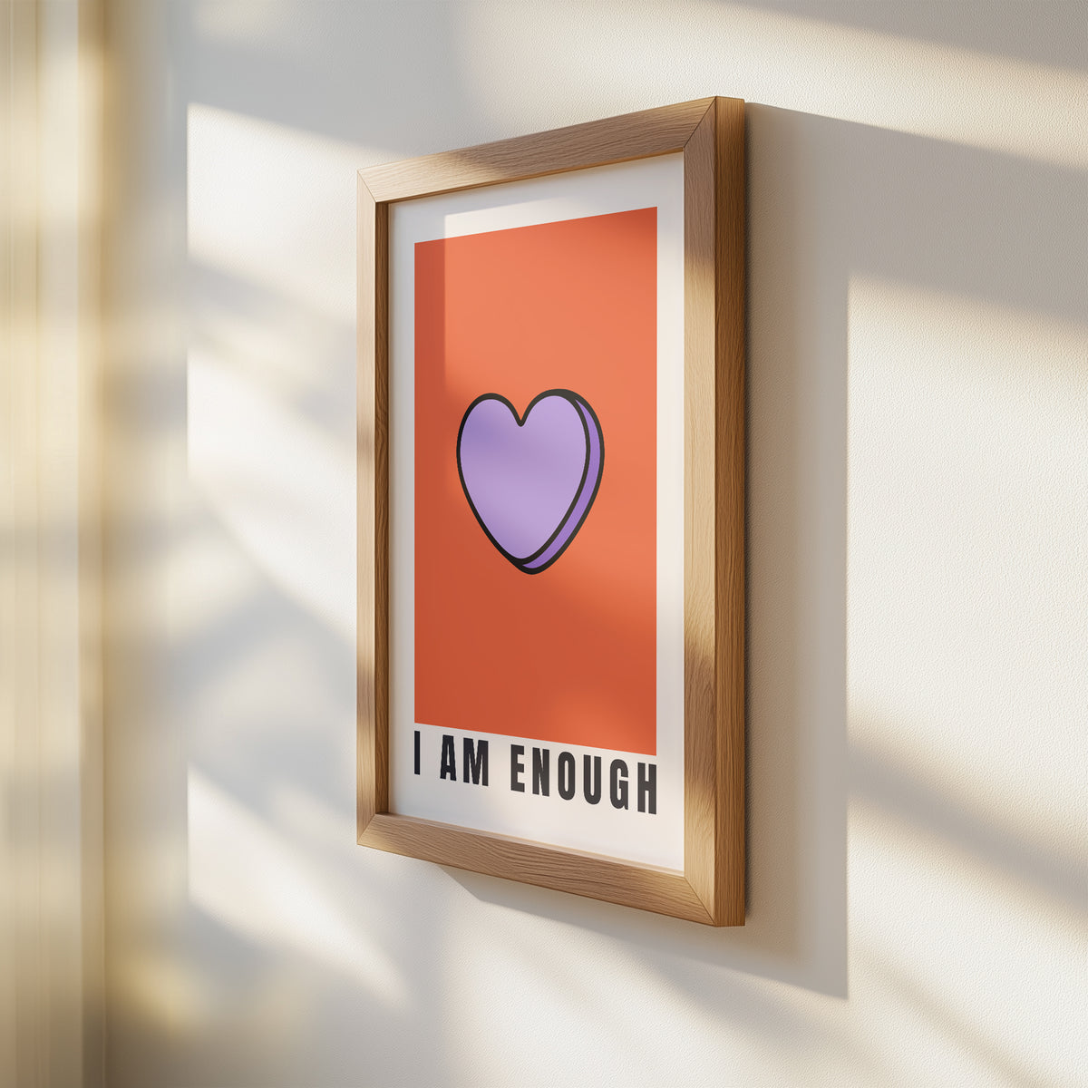 I Am Enough - Candy Heart Print | Self Love Wall Art