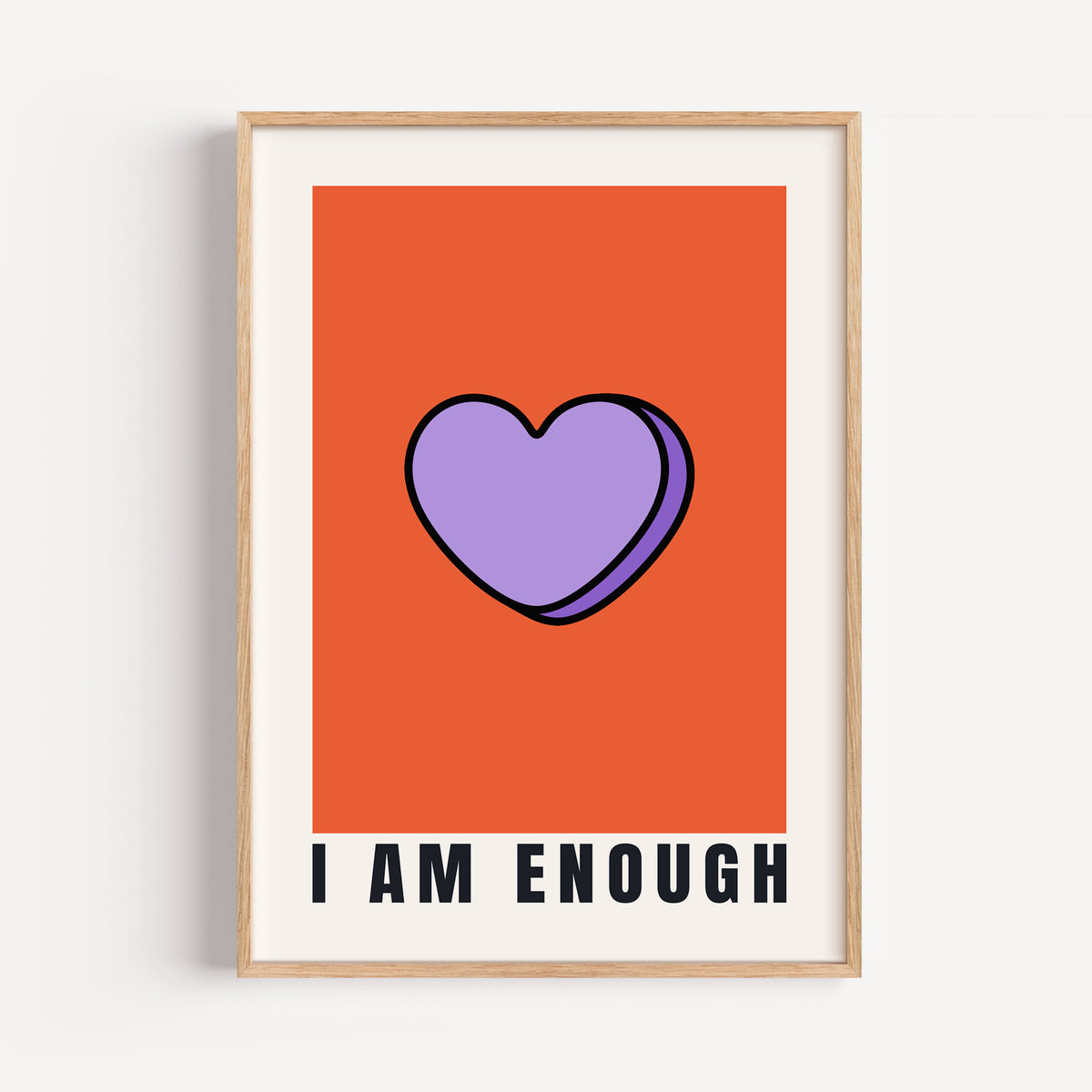 I Am Enough - Candy Heart Print | Self Love Wall Art