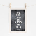 I Don't Need A King - Marilyn Monroe Quote | Vintage Art