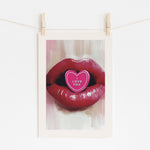 I Love You - Glossy Lips Art Print | Contemporary Decor