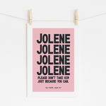 Jolene Jolene - Dolly Parton Song Lyrics | Music Wall Art