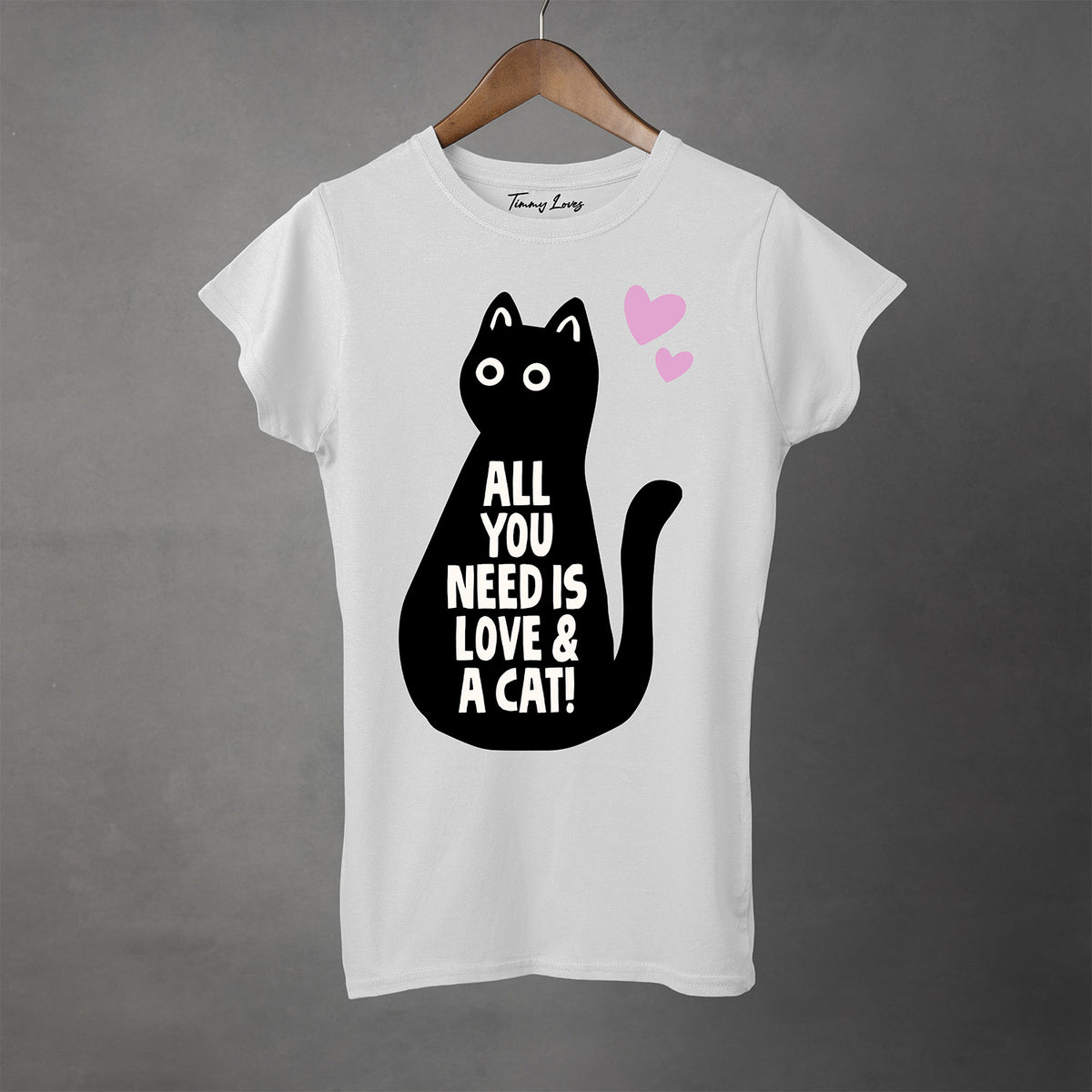 Love and a Cat - Soft Cotton Semi-Fitted Tee | Women's Apparel