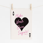 Make Your Own Sugar - Retro Ace Hearts Design | Wall Art