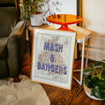 MASH & BANGERS - British Humor on Vintage Map | Wall Art
