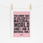 Material Girl - Madonna Diamond Glam Print | Pop Art