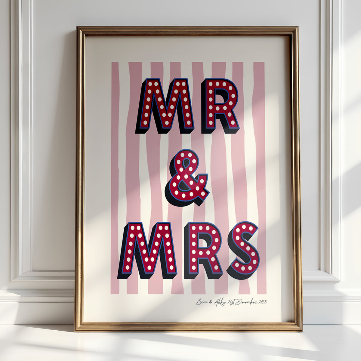 Mr & Mrs Wedding Print - Bold Couple Celebration | Wall Art